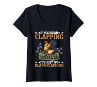 Womens If You Hear Clapping It's Just My Flaps Flapping V-Neck T-Shirt