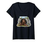Women's if You Need me, Dont- Bear with her Cubs V-Neck T-Shirt