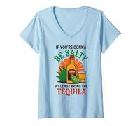 Womens "If You’re Gonna Be Salty At Least Bring The Tequila" Funny V-Neck T-Shirt