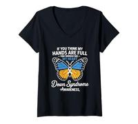 Womens If You Think My Hands are Full You Should See My Heart V-Neck T-Shirt