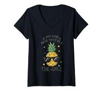 Womens If You were A Fruit You'd Be A Fine-Apple V-Neck T-Shirt