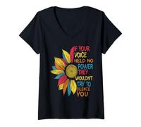 Womens If Your Voice Held No Power They Wouldn't Try to Silence V-Neck T-Shirt