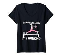 Women's If You're Shaking It's Working - Pilates Lover Instructor V-Neck T-Shirt