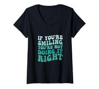 Womens If You're Smiling You're Not Doing It Right A Hydrotherapist V-Neck T-Shirt