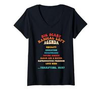 Womens Ig Scary Radical Left Agenda Equality Education Design V-Neck T-Shirt