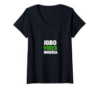 Women's Igbo Vibes - Ancestry Initiation Cool Nigerian V-Neck T-Shirt
