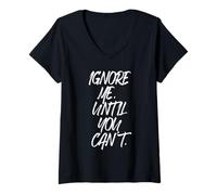 Womens Ignore Me Until You Can't Fitness Motivation Training Hustle V-Neck T-Shirt
