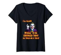 Womens I'll Alow Myself to Be Unhinged Today As A Trick Or A Treat V-Neck T-Shirt