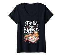 Womens I'll Be In My Office Baking for Cookie Bakers Christmas V-Neck T-Shirt