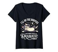 Women's I'll Do The Burpees I Just Need to Be Dramatic First V-Neck T-Shirt