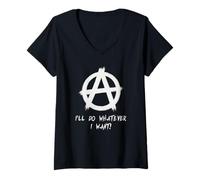 Womens "I'll do whatever I want!", Punks, Punk-rock, Anarchy V-Neck T-Shirt