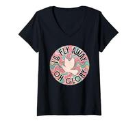 Women's I'll Fly Away oh Glory Funny Design V-Neck T-Shirt