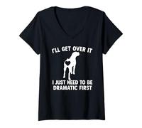 Womens I'll Get Over It I Just Need To Be Dramatic First boxer dog V-Neck T-Shirt