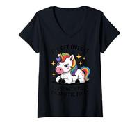 Womens I'll Get Over It Unicorn Humor for Introverts Sarcastic Fun V-Neck T-Shirt