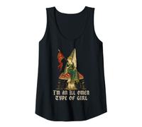 Womens Ill Omen Type of Girl Funny Frog Red Flag Medieval Meme Tank Top