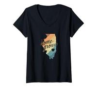 Women's Illinois Home Grown USA America V-Neck T-Shirt