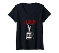 Womens Illyrian Heritage Helmet of Skanderbeg V-Neck T-Shirt
