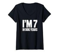 Women's I'm 7 in Dog Years - 49th Birthday V-Neck T-Shirt
