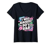 Womens I'm A 90s Kinda Girl Rnb Hip Hop Soul Music V-Neck T-Shirt