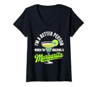 Womens I'm A Better Person Cinco De Mayo Summer Pub Bar Margarita V-Neck T-Shirt
