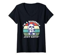 Womens I'm A Blackbelt Just Sayin, Panda Karate, Martial Arts Panda V-Neck T-Shirt