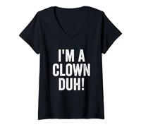 Women's I'm A Clown Duh Halloween Party Costume V-Neck T-Shirt