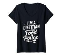 Womens I'm A Dietitian Not The Food Police Nutrition Health - V-Neck T-Shirt