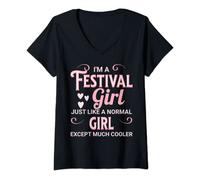 Womens I'm A Festival Girl Just Like Normal Girl Except Much Cooler V-Neck T-Shirt