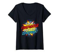 Womens I'm A Firefighter What's Your Superpower? V-Neck T-Shirt