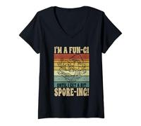 Women's I'm A Fun-Gi Until I Get A Bit Spore-ing Mushroom Fungi V-Neck T-Shirt
