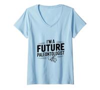 Womens I'm A Future Paleontologist Fun Dino Lover V-Neck T-Shirt
