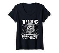 Womens I'm A Gen Xer Your Feelings Hurt - Gen X Generation X V-Neck T-Shirt