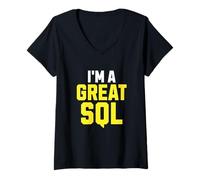 Womens I'm A Great SQL, Funny Introvert Saying Inbound Marketing V-Neck T-Shirt