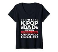 Womens I'm A K-Pop Dad Just Like Normal Dad Except Much Cooler V-Neck T-Shirt