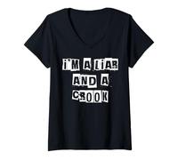 Women's I'm a Liar and a Crook V-Neck T-Shirt