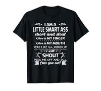 Womens I'm A Little Smart Ass Short And Stout T-Shirt Funny T-Shirt