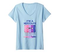 Women's I'm a Mixtape - Retro Music Cassette Omnisexual Flag Palette V-Neck T-Shirt