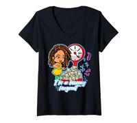 Women's I'm a Money Magnet Melanin Hustler Black hustiling Sista V-Neck T-Shirt