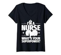 Women's I'm a Nurse What's Your Superpower? Nurse's Day Essentials V-Neck T-Shirt