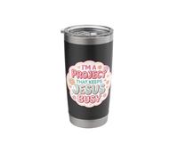 Womens I'm A Project that Keeps Jesus Busy Funny Christian Stainless Steel Insulated Tumbler
