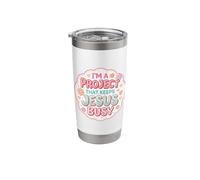 Womens I'm A Project that Keeps Jesus Busy Funny Christian Stainless Steel Insulated Tumbler
