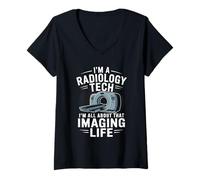 Womens I'm a radiology tech I'm all about that Radiologist V-Neck T-Shirt