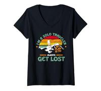Women's I'm A Solo Traveler My Plan is to Always Get Lost V-Neck T-Shirt
