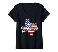 Women's I'm A Talafreako Funny Texas Pride US Flag Graphic Tee V-Neck T-Shirt