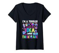Womens I'm A Toddler I Have No Ideas Retro Vintage 90s Nostalgia V-Neck T-Shirt