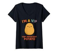 Womens I'm A VIP Very Important Potato Kawaii Cute V-Neck T-Shirt
