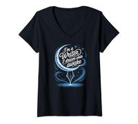 Women's Im A Writer I Dream While Awake Writing Quote V-Neck T-Shirt