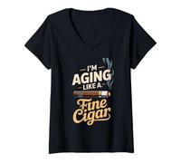 Womens I'm Aging Like A Fine Cigar V-Neck T-Shirt