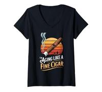 Womens I'm Aging Like A Fine Cigar V-Neck T-Shirt