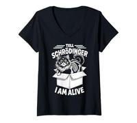Womens I'm Alive Quantum Physic Physicist Schrodinger's Cat V-Neck T-Shirt